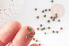 Petite Perle rocaille rayé rouge vert 2.5x3mm, x 10gr (G5397)
