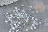 Petite Perle rocaille transparente irisée 2mm, fournitures pour bijoux, perles rocaille arc-en-ciel, x 20gr (G2928)
