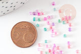 Petite Perles rocaille multicolore pastel 2.5mmx3mm, x10gr (G9283)