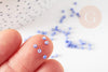 Petite perle rocaille rayé bleu blanc 1.5x2mm, x10 Gr (G9286)