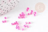 Petite perles de rocaille rose foncé 2.5mm, perles rocaille pour tissage bijoux x 10g (G5375)