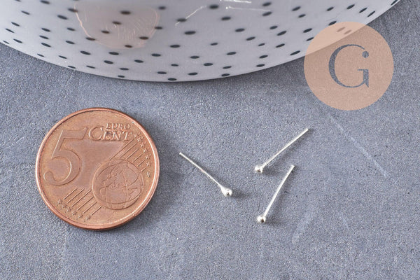 Piercing clou argent 925 massif boule 1.5mm, x1 (G5149)