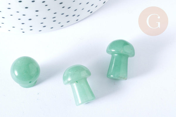 Pierre de massage champignon aventurine naturelle lithothérapie 20-21mm, pierre lithothérapie, x1, G7548