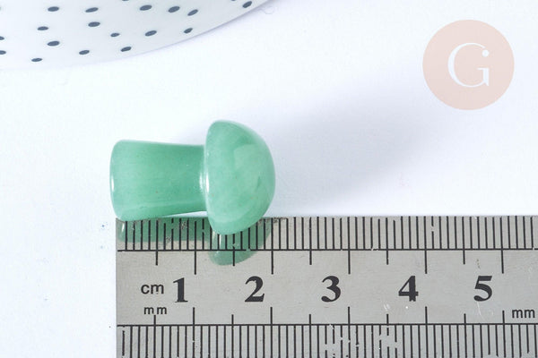 Pierre de massage champignon aventurine naturelle lithothérapie 20-21mm, pierre lithothérapie, x1, G7548