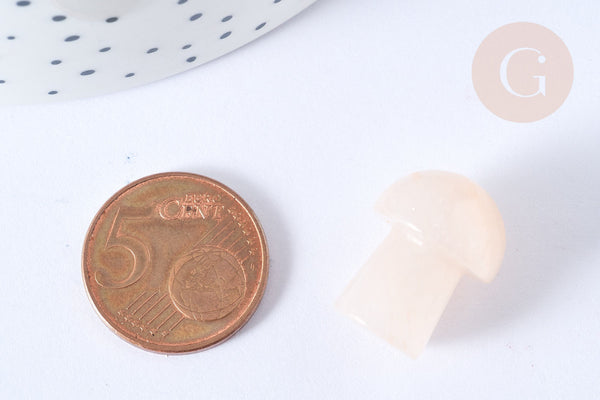 Pierre de massage champignon aventurine rose naturel lithothérapie 20-21mm, pierre lithothérapie, x1, G7547