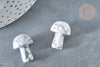 Pierre de massage champignon howlite naturel lithothérapie 21mm, howlite, lithothérapie, x1, G7510