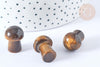 Pierre de massage champignon oeil de tigre naturel lithothérapie 20-21mm, pierre lithothérapie, x1, G7552