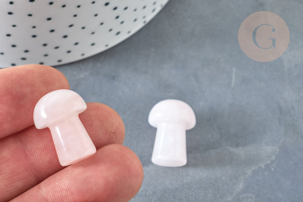 Pierre de massage champignon quartz rose naturel lithothérapie 21mm,quartz rose, lithothérapie, x1, G7511