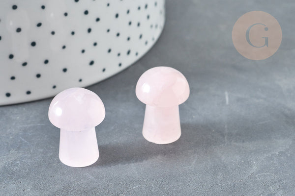Pierre de massage champignon quartz rose naturel lithothérapie 21mm,quartz rose, lithothérapie, x1, G7511