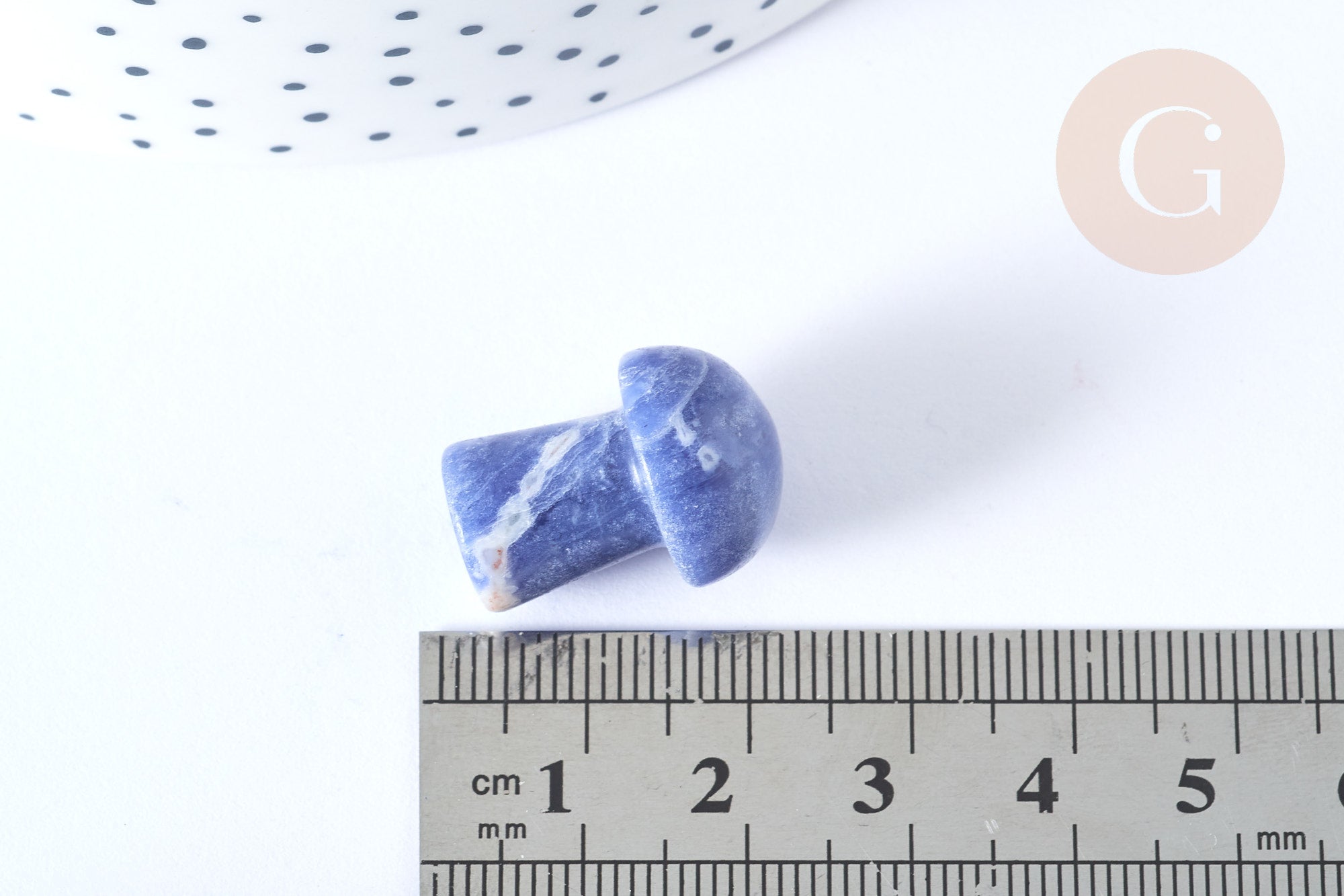 Pierre de massage champignon sodalite naturelle lithothérapie 20-21mm, pierre lithothérapie, x1, G7549