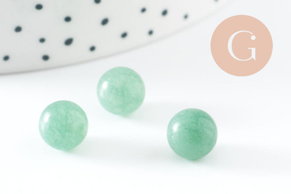 Pierre ronde aventurine verte naturelle non percée 8mm, x1 (G3898)