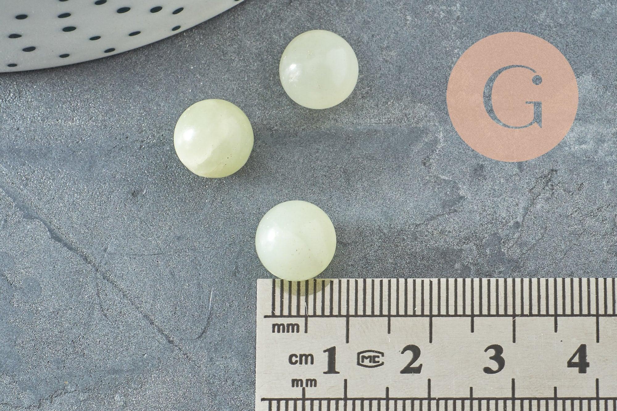 Pierre ronde jade naturel non percée 10mm, x1 (G3899)