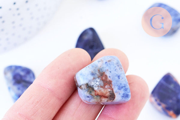 Pierre sodalite naturelle brut roulé 13-23mm, pierre naturelle, litotherapie, x1 (G5770)