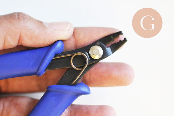 Pince à sertir perles à écraser bleu foncé 12.5cm, x1 (G5748)