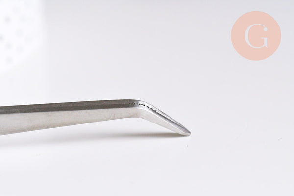 Pince à soudure incurvée acier inoxydable pour création de bijoux, outils pour soudure bijoux, x1 G7053