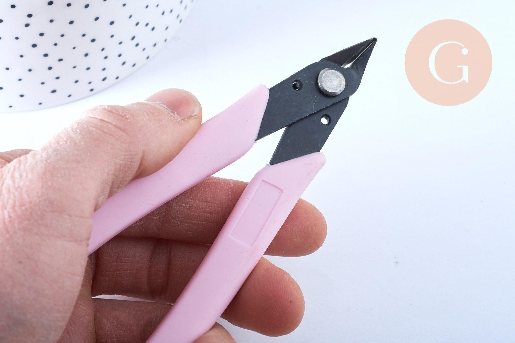 Pince coupante haute précision rose pour fabrication de bijoux, x1 (G5597)