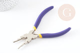 Pince 6 en 1 fabrication de bijoux bout rond acier carbone, x1 (G4103)