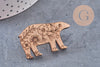 Pin’s Broche oiseau renard ours cœur bois 40mm, x1 (G11007)