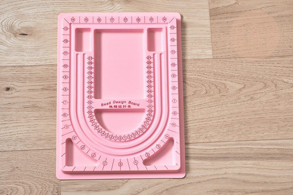 Plateau d'assemblage perles pour fabrication collier ROSE 24x33cm, comptage de perles, avec mesures graduées, x1 (G7051)