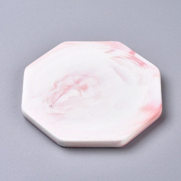 Plateau porcelaine Marbre rose et blanc, présentoir bijoux, un support décoratif minimaliste pour poser vos bijoux,9.1cm, x1 G5112