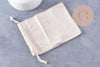 Pochette bijou coton blanc écru 17x12cm, emballage et rangement bijoux, x1 (G10327)