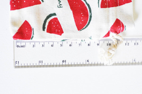 Pochette bijou coton imprimé pastèque 14cm, x1 (G1782)