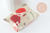 Pochette carton fleurs coquelicots 9.5x5.5cm, x10 G9476