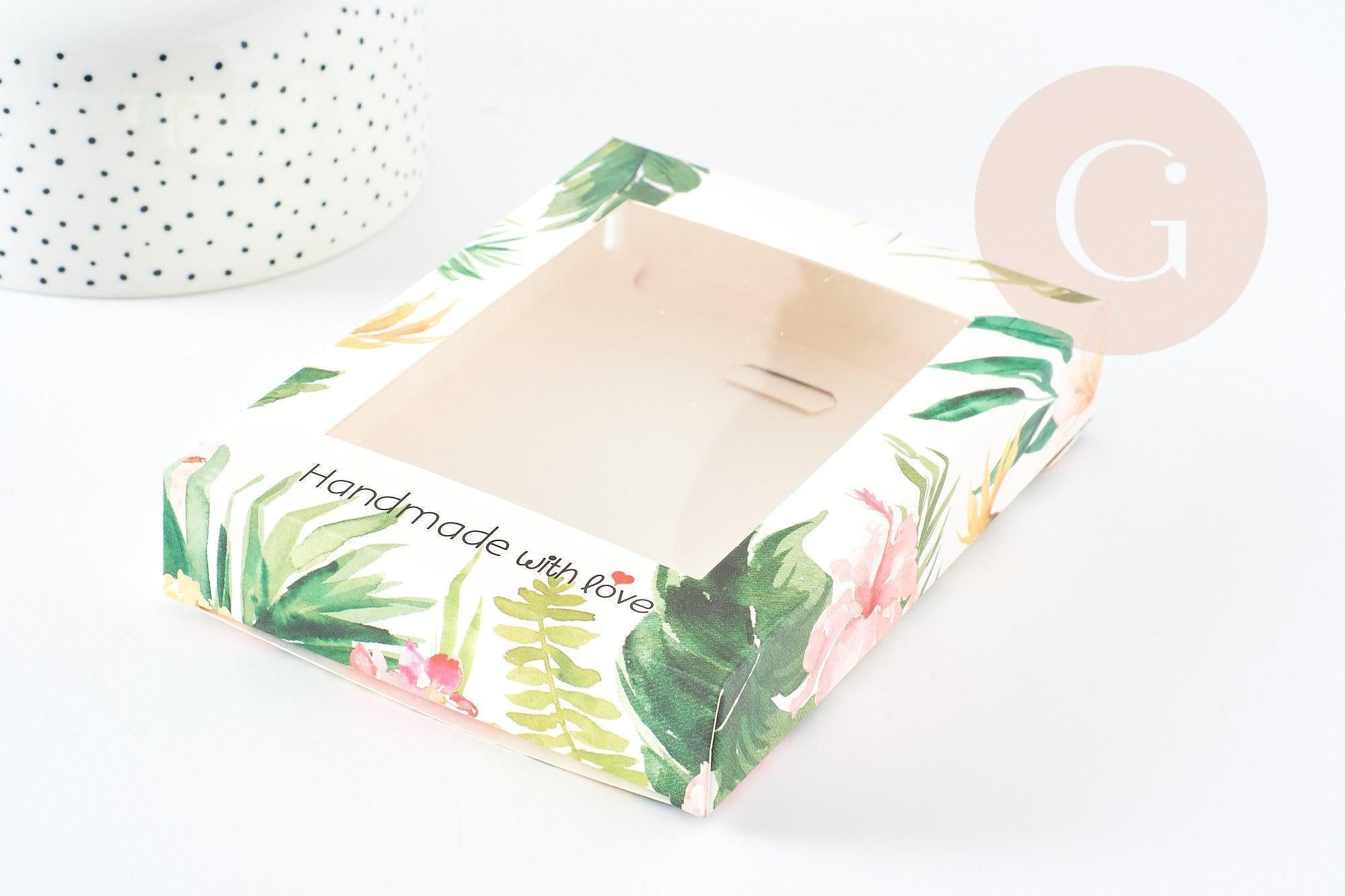Pochette carton motif tropical 14.6x10.5cm, x1 G3168