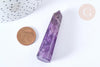 Pointe améthyste naturelle grande non percée 59-61mm, pierre naturelle polie lithothérapie, x1 (G7840)
