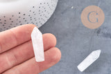 Pointe cristal de roche non percée 35.5-36.5mm, pierre brute, création bijoux,cristal, perle pierres, pierre naturelle, x1 (G6708)