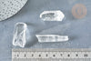 Pointe cristal de rochenaturel transparent brut non percée, x1 (G8231)