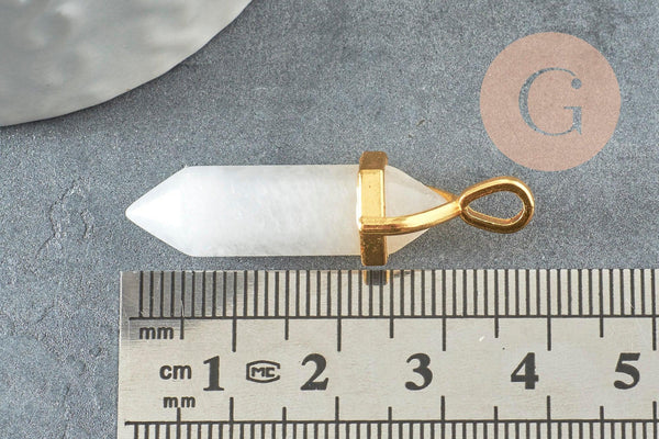 Pointe cristal transparent sans support, fournitures créatives,cristal de synthèse, pendentif pierre, cristal, pendentif cristal,30mm, x1 G2014