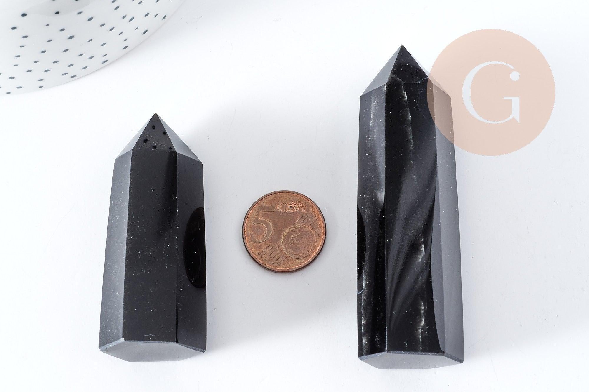 Pointe obsidienne naturelle 34-100mm, x1 (G8966)