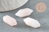 Pointe quartz rose naturel non percée 20mm, pointe double, pierre naturelle polie, création bijoux quartz lithothérapie, x1 G6367