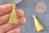 Pompon doré ,pompon décoration, scrapbooking,pompon soie, accessoire,longueur 4.8cm, x1 (G1618)