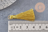 Pompon doré ,pompon décoration, scrapbooking,pompon soie, accessoire,longueur 4.8cm, x1 (G1618)