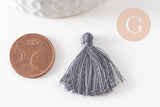 Pompon gris foncé coton,décoration pompon,accessoire coton, coton gris,25-31mm, x5 G1668