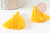 Pompon jaune safranfil de coton 28mm,décoration pompon pour création de bijoux, x5 G0099