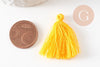 Pompon jaune safranfil de coton 28mm,décoration pompon pour création de bijoux, x5 G0099