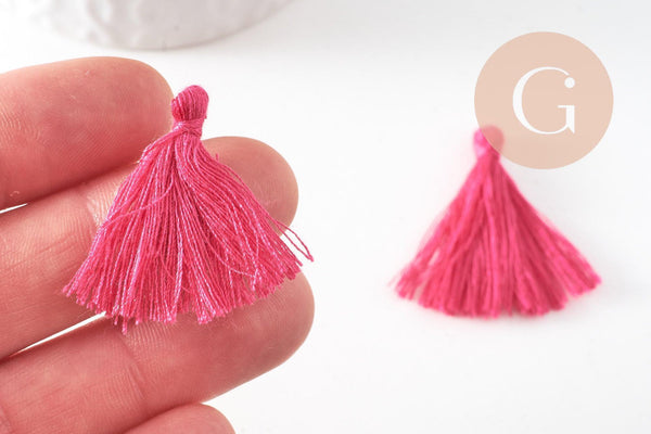 Pompon rose coton 25-31mm, décoration pompon,accessoire coton, pompon boucles, x5 G2772