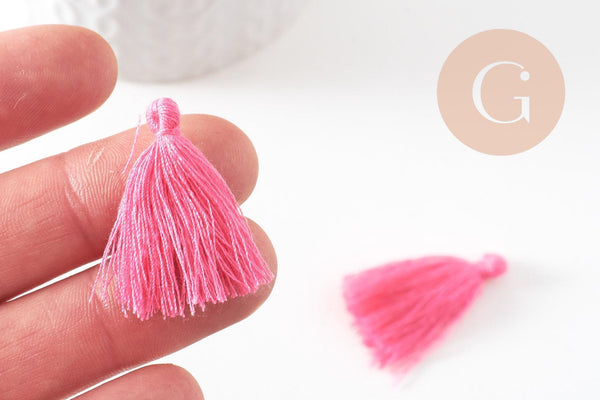 Pompon rose coton,décoration pompon,accessoire coton, pompon boucles, coton rose,25-31mm, x5 G0110