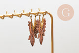 Présentoir à bijoux boucles d'oreilles et collier plateau acrylique fer doré 30cm, x1 (G10247)