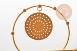 Présentoir à bijoux boucles d'oreilles rond fer doré socle marbre 24.5cm, x1 (G10246)