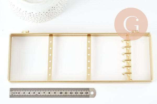 Présentoir à bijoux collier boucles d'oreilles pliable laiton doré 28cm, x1 (G9316)