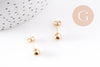 Puces d'oreilles avec boules en acier 304 inoxydable 17x6mm, tige 0.8mm, la paire (G4919)