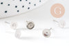 Puces oreille acier avec plateau, boucles sans nickel, boucles d'oreille, plateau 6mm, x20 (G2312)