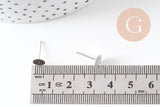 Puces oreille acier avec plateau 6mm, x20 (G2312)