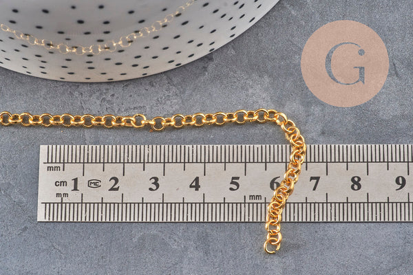 Chaine rolo fer doré 4mm, x5 mètres (G2871)