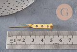 Support de broche en fer doré 27mm, x10 (G5845)