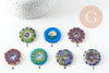 Multicolored murano millefiori donut pendant 29-39mm x1 (G1451)